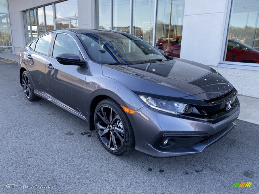 Modern Steel Metallic 2020 Honda Civic Sport Sedan Exterior Photo #135889734