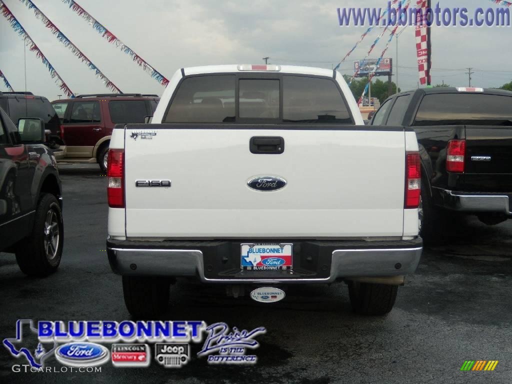 2006 F150 Lariat SuperCrew 4x4 - Oxford White / Tan photo #4