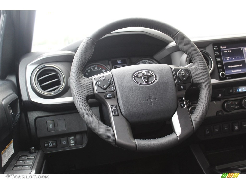 2020 Toyota Tacoma TRD Off Road Double Cab Black Steering Wheel Photo #135896814