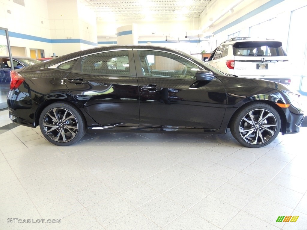 2020 Civic Sport Sedan - Crystal Black Pearl / Black photo #4