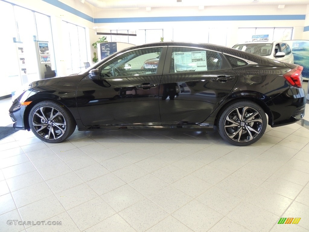 2020 Civic Sport Sedan - Crystal Black Pearl / Black photo #8