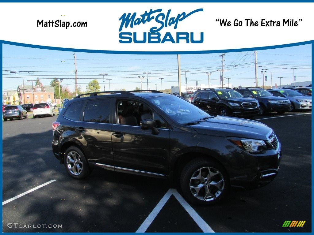 2017 Forester 2.5i Touring - Dark Gray Metallic / Saddle Brown photo #1