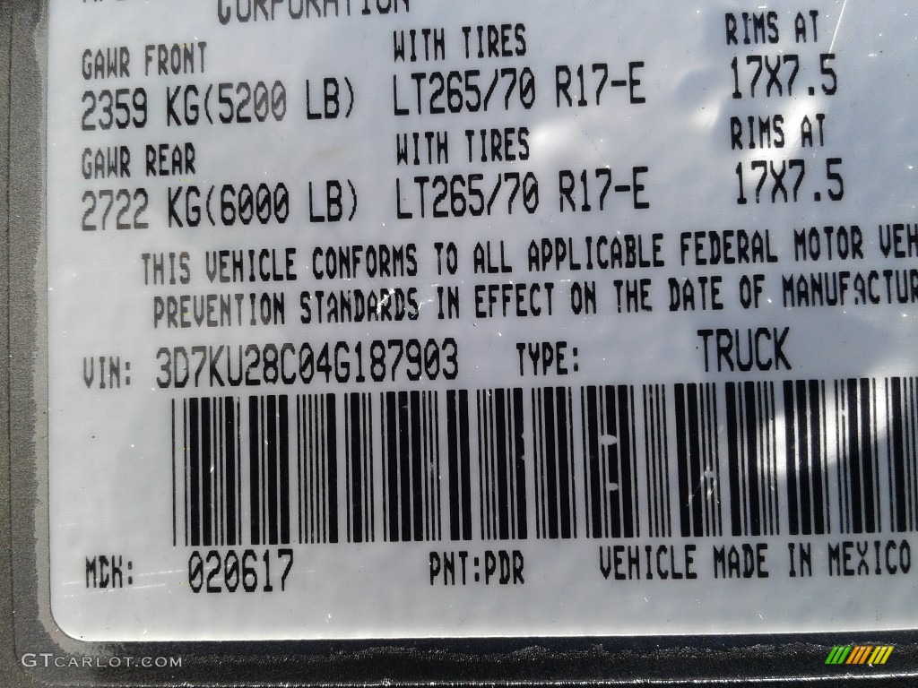 2004 Ram 2500 SLT Quad Cab 4x4 - Graphite Metallic / Dark Slate Gray photo #32