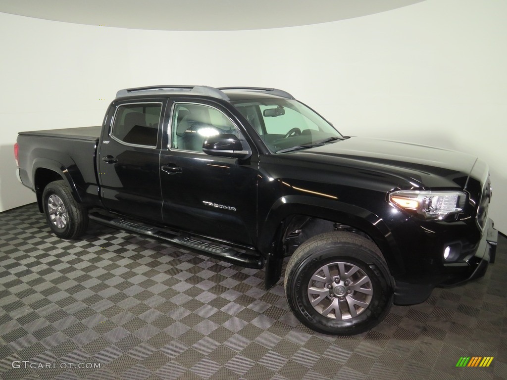 2017 Tacoma SR5 Double Cab 4x4 - Black / Cement Gray photo #2