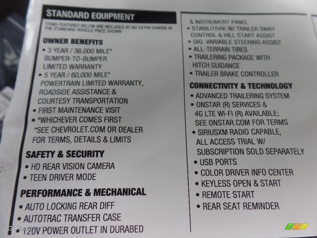 2020 Chevrolet Silverado 2500HD LTZ Crew Cab 4x4 Window Sticker Photo #135917726