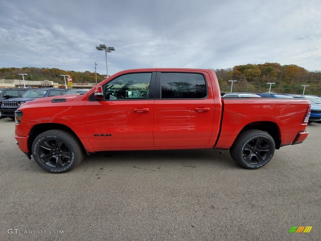 2020 1500 Big Horn Night Edition Crew Cab 4x4 - Flame Red / Black photo #2