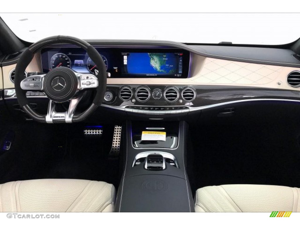 2020 Mercedes-Benz S 63 AMG 4Matic Sedan Porcelain/Black Dashboard Photo #135923999