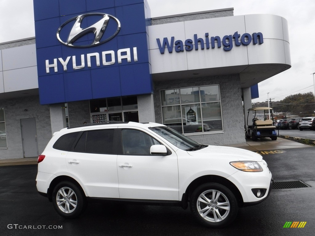 2010 Santa Fe Limited 4WD - Pearl White / Cocoa Black photo #2
