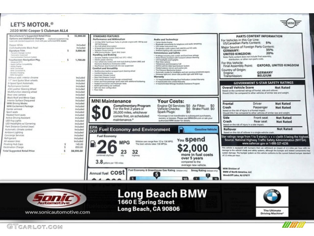 2020 Clubman Cooper S All4 - Pepper White / Black Pearl photo #10