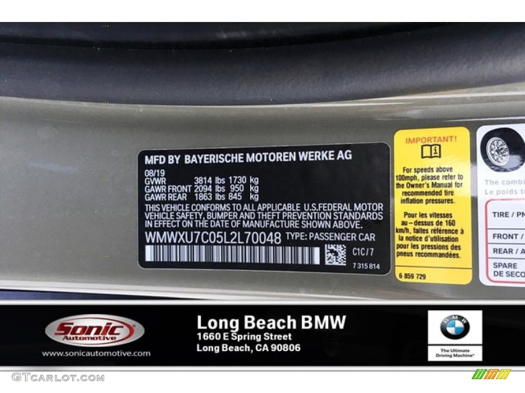 2020 Hardtop Color Code C1C for Emerald Gray Metallic Photo #135926851