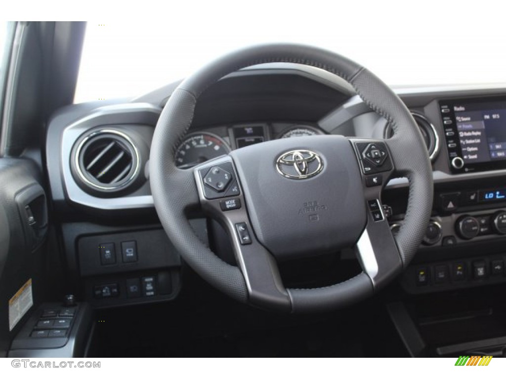 2020 Toyota Tacoma TRD Pro Double Cab 4x4 Black Steering Wheel Photo #135931315