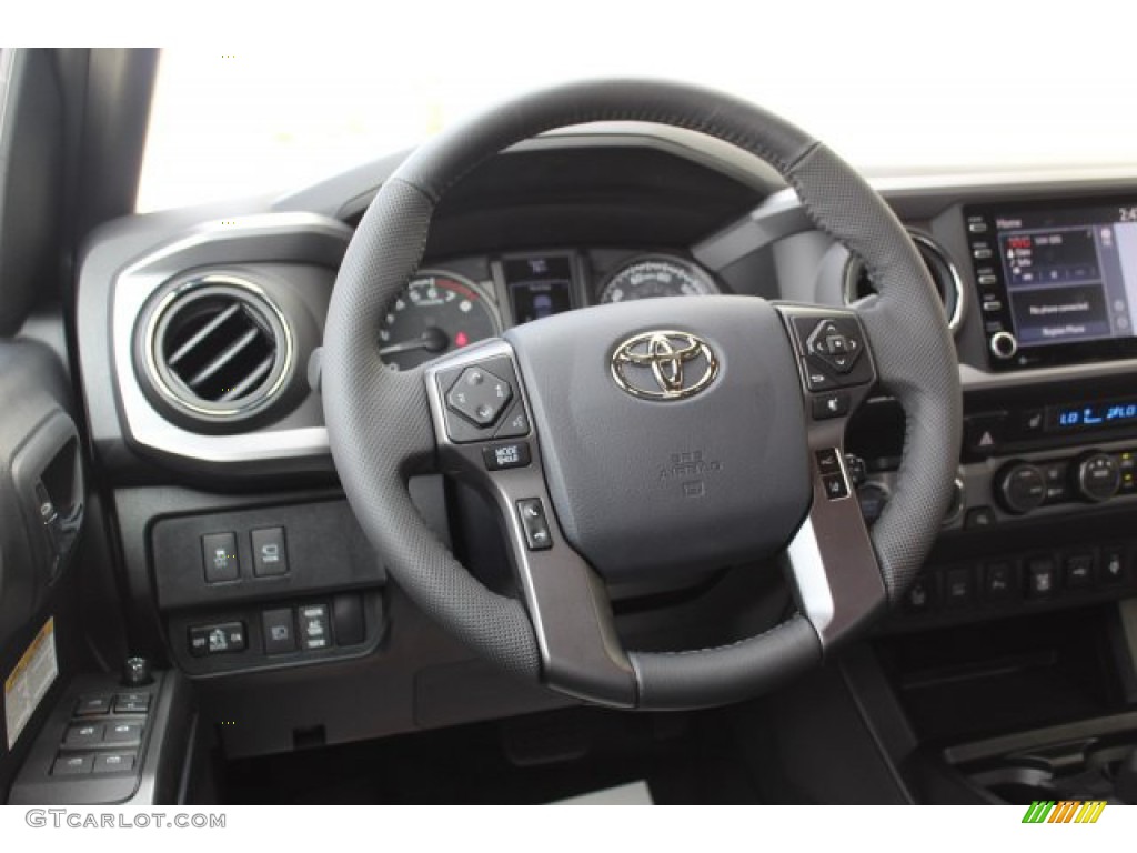2020 Toyota Tacoma TRD Off Road Double Cab 4x4 TRD Cement/Black Steering Wheel Photo #135933571