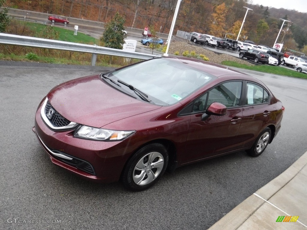 2013 Civic LX Sedan - Crimson Red Pearl / Beige photo #5