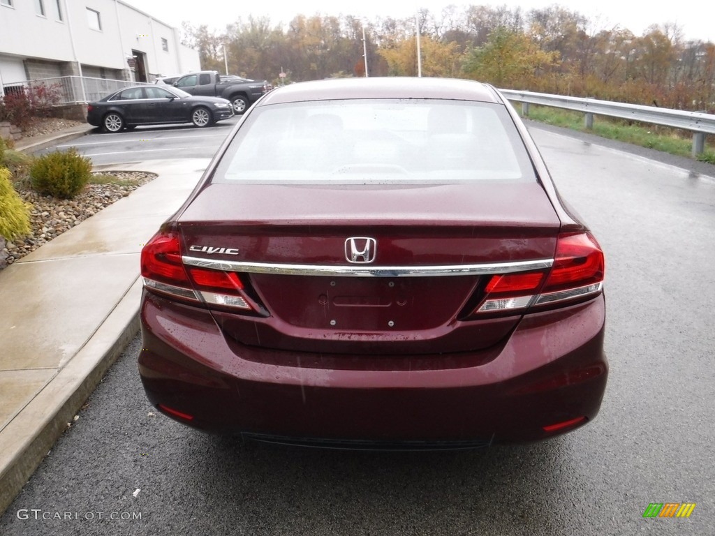 2013 Civic LX Sedan - Crimson Red Pearl / Beige photo #7