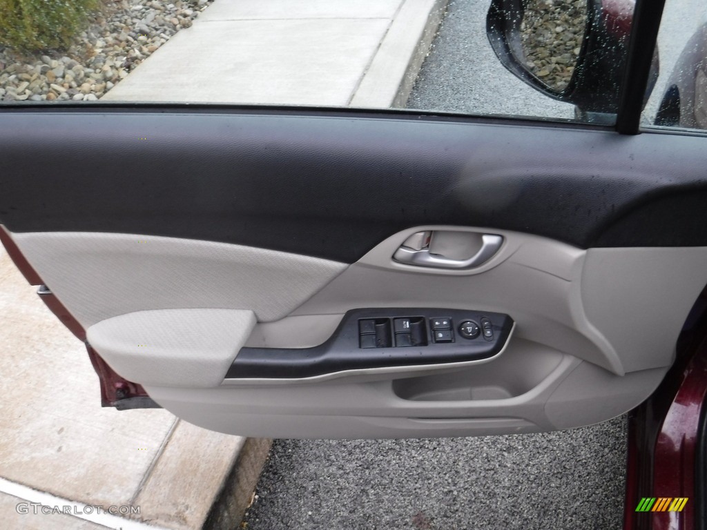 2013 Civic LX Sedan - Crimson Red Pearl / Beige photo #9