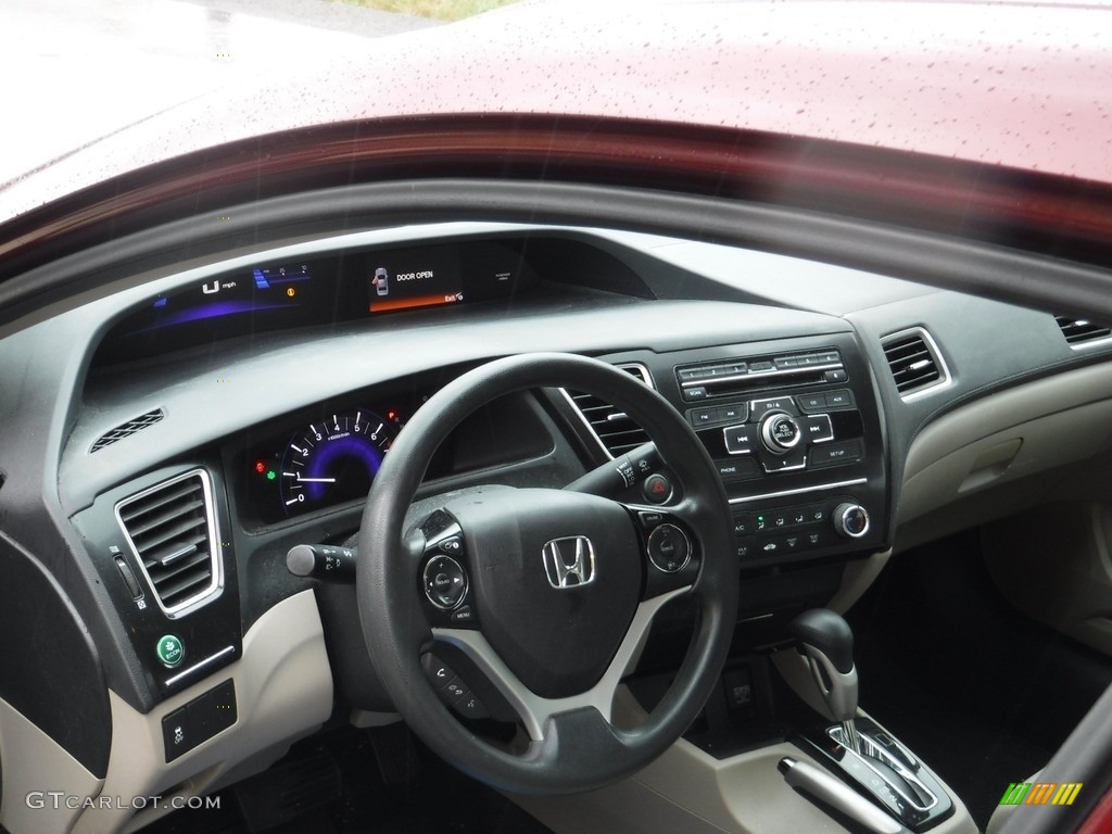 2013 Civic LX Sedan - Crimson Red Pearl / Beige photo #11
