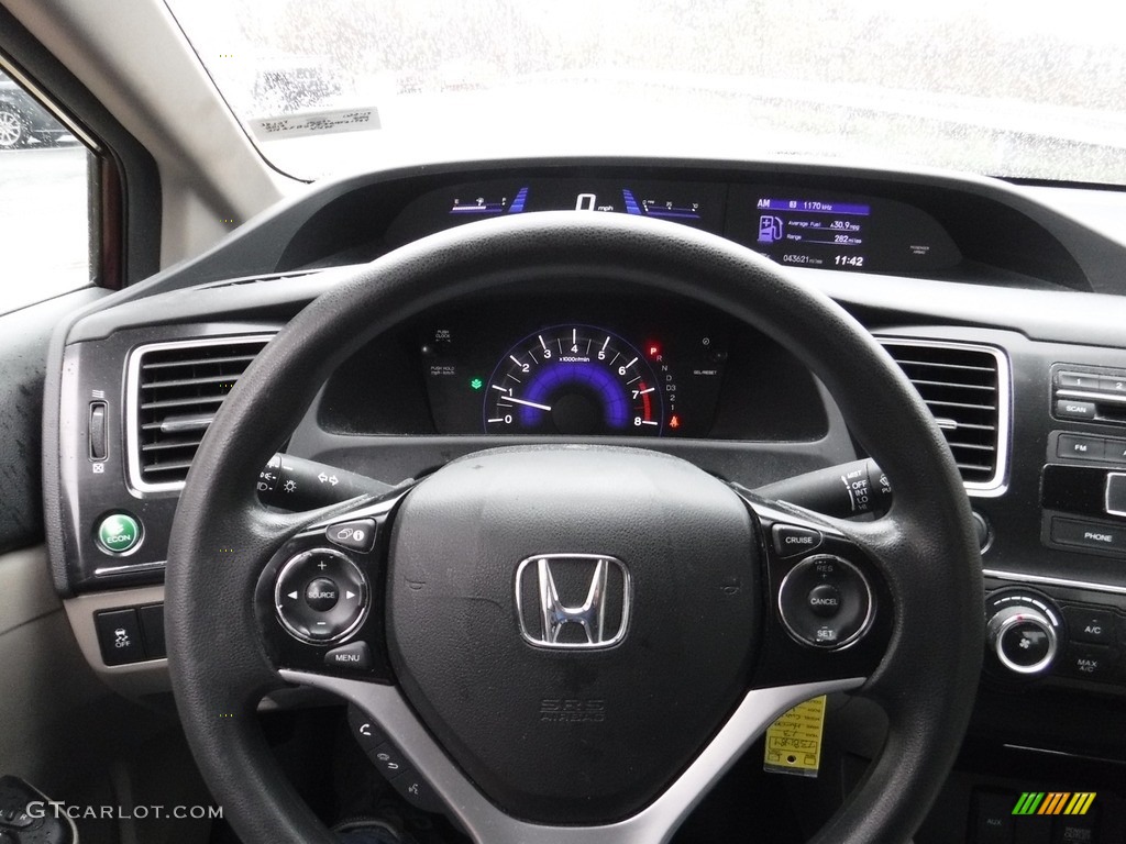 2013 Civic LX Sedan - Crimson Red Pearl / Beige photo #19