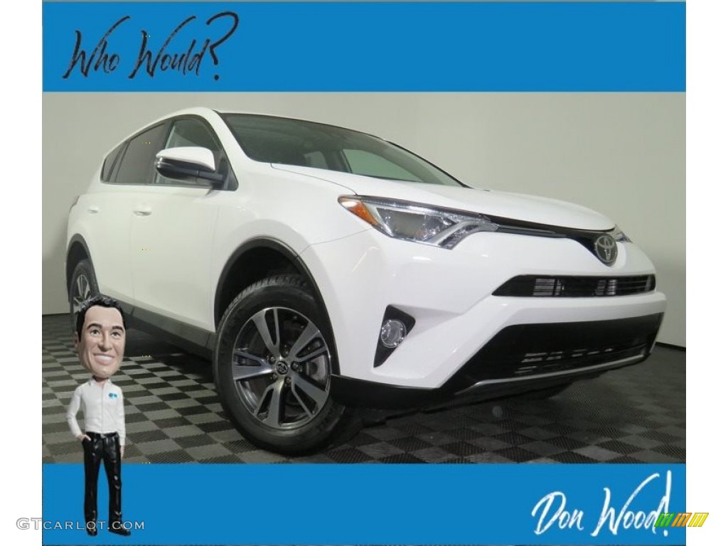 2018 RAV4 XLE AWD - Super White / Black photo #1