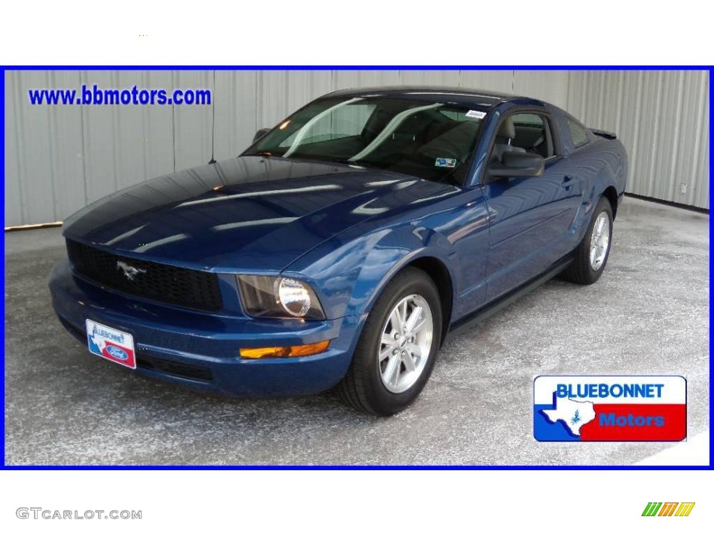 2008 Mustang V6 Deluxe Coupe - Vista Blue Metallic / Light Graphite photo #1