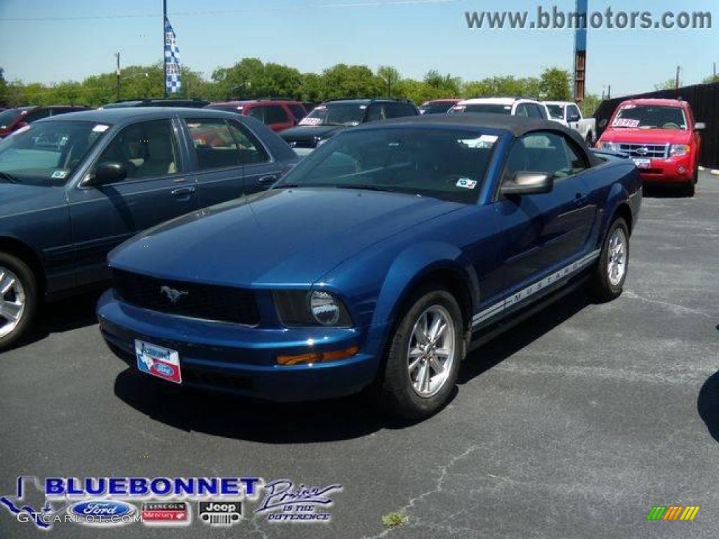 2008 Mustang V6 Deluxe Convertible - Vista Blue Metallic / Light Graphite photo #1