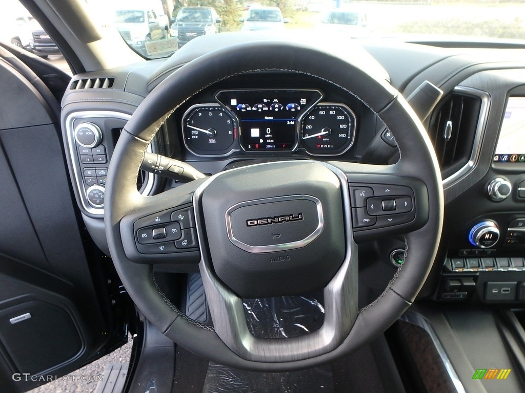 2020 GMC Sierra 1500 Denali Crew Cab 4WD Jet Black Steering Wheel Photo #135941504