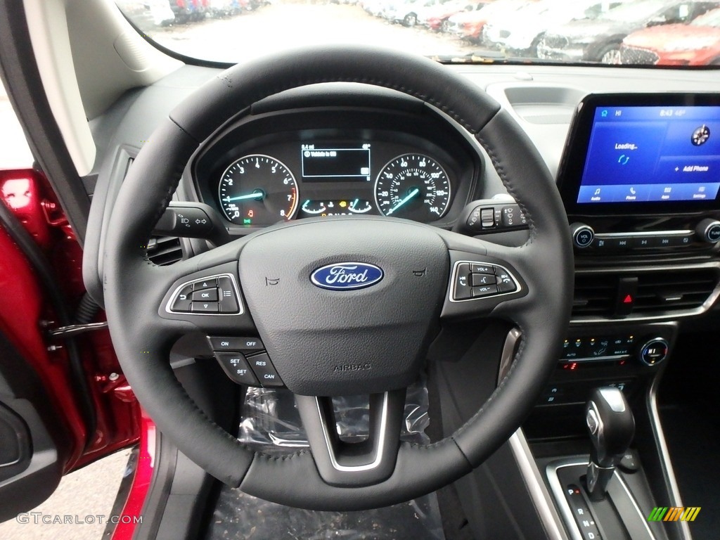 2020 Ford EcoSport SE 4WD Ebony Black Steering Wheel Photo #135941548