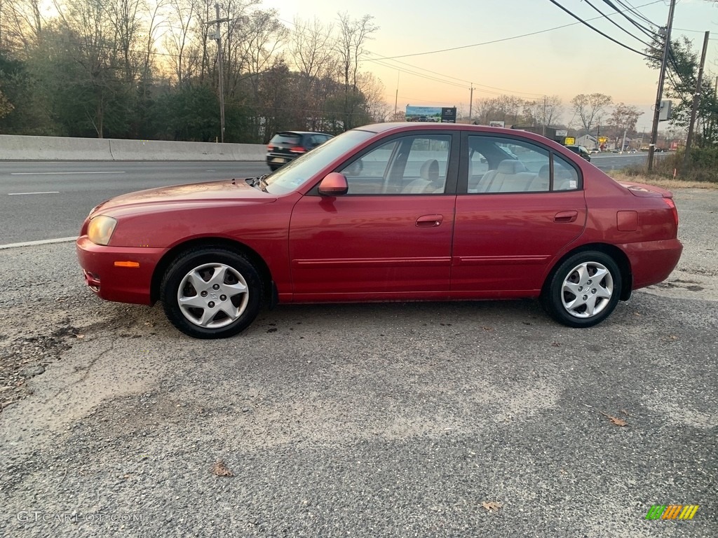 2006 Elantra GLS Sedan - Electric Red / Gray photo #6