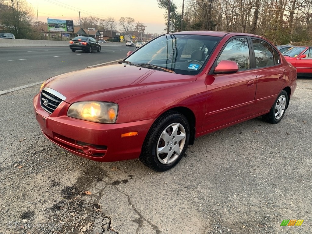 2006 Elantra GLS Sedan - Electric Red / Gray photo #7