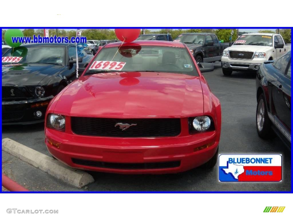 2008 Mustang V6 Deluxe Coupe - Torch Red / Medium Parchment photo #2