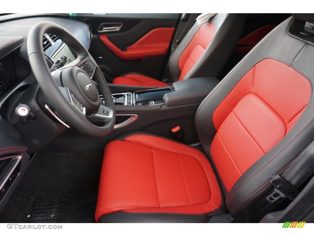 Ebony/Pimento Interior 2020 Jaguar F-PACE 25t R-Sport Photo #135947922