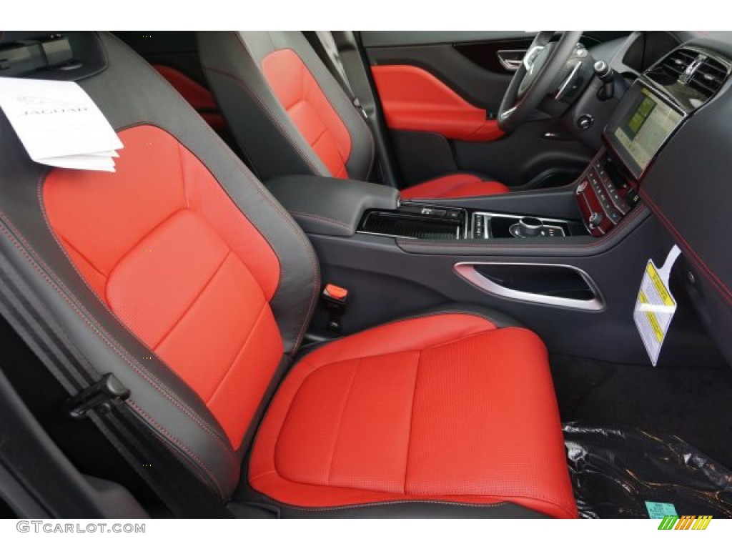 Ebony/Pimento Interior 2020 Jaguar F-PACE 25t R-Sport Photo #135947943