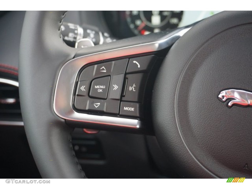 2020 Jaguar F-PACE 25t R-Sport Ebony/Pimento Steering Wheel Photo #135948192