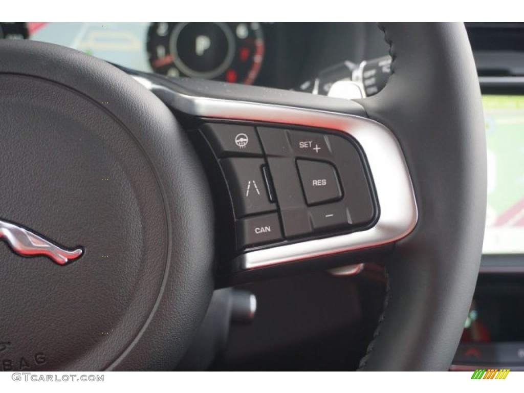 2020 Jaguar F-PACE 25t R-Sport Ebony/Pimento Steering Wheel Photo #135948207