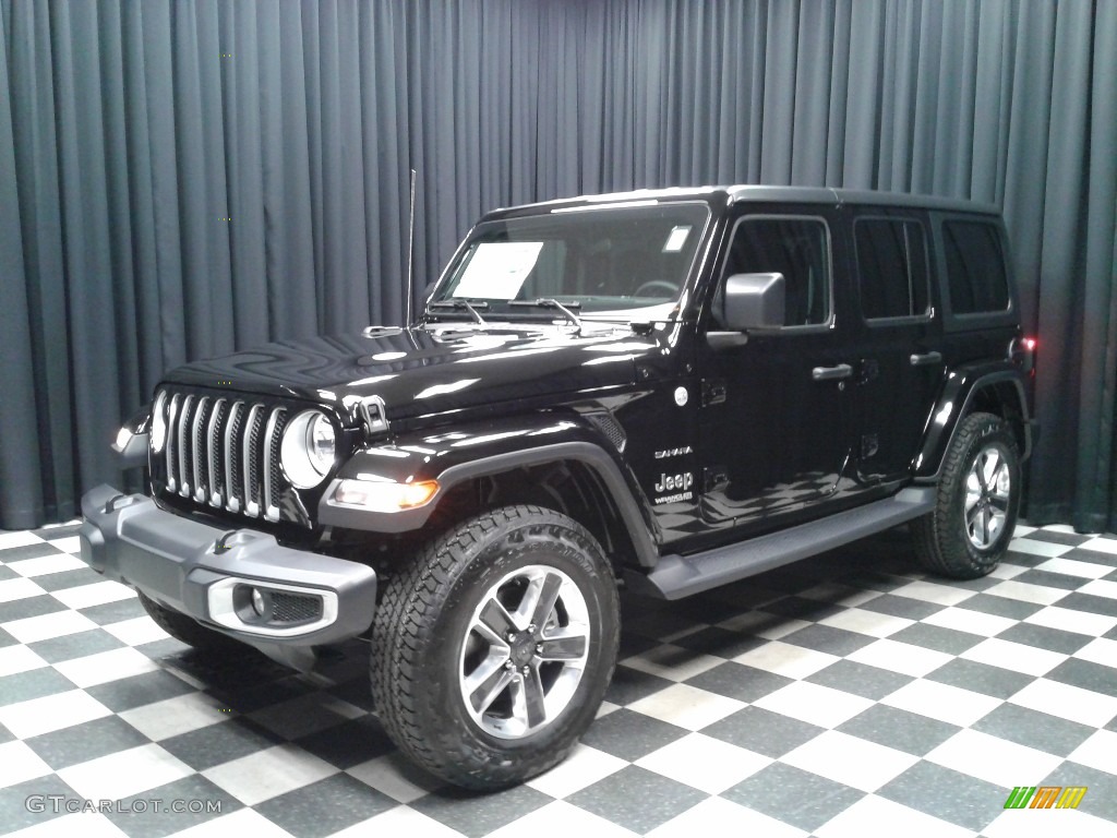 Black 2020 Jeep Wrangler Unlimited Sahara 4x4 Exterior Photo #135949167