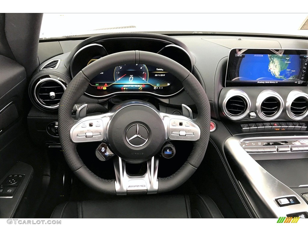 2020 Mercedes-Benz AMG GT C Coupe Black Steering Wheel Photo #135952362