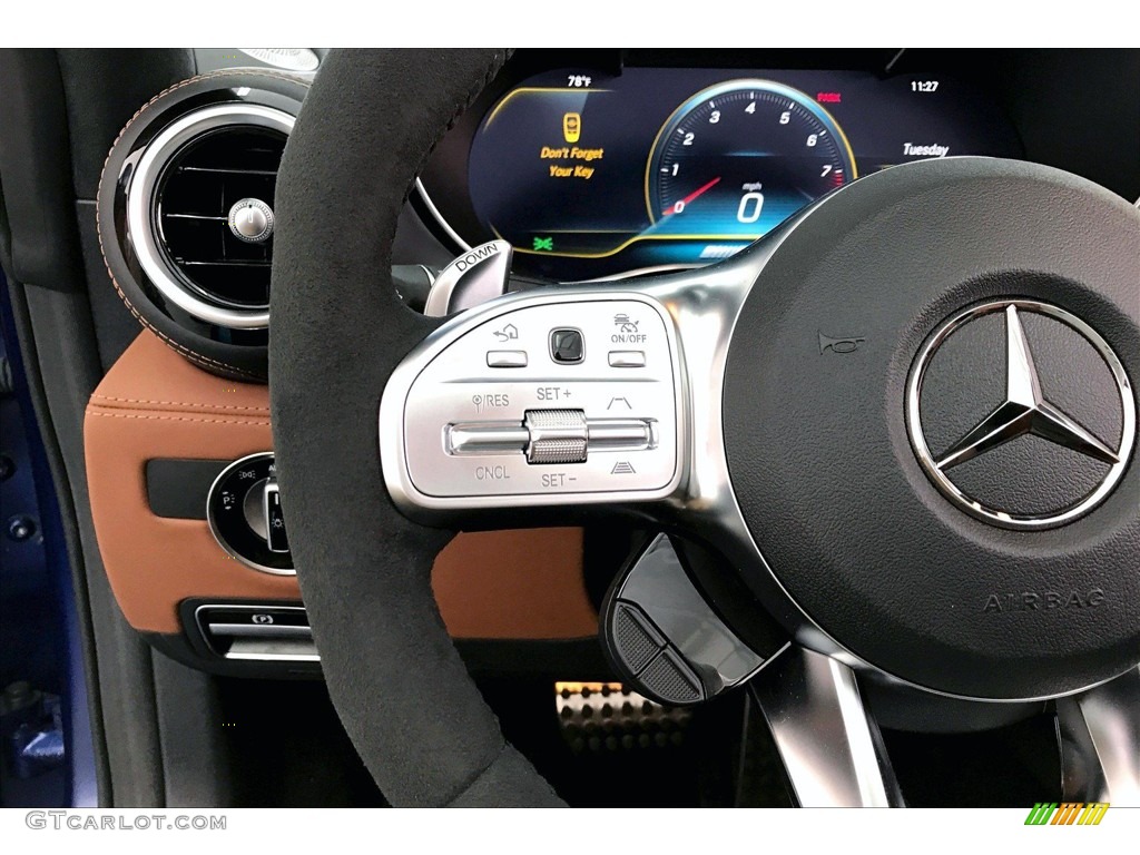 2020 Mercedes-Benz AMG GT C Coupe Saddle Brown Steering Wheel Photo #135954693