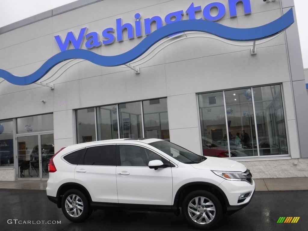 2015 CR-V EX AWD - White Diamond Pearl / Black photo #2