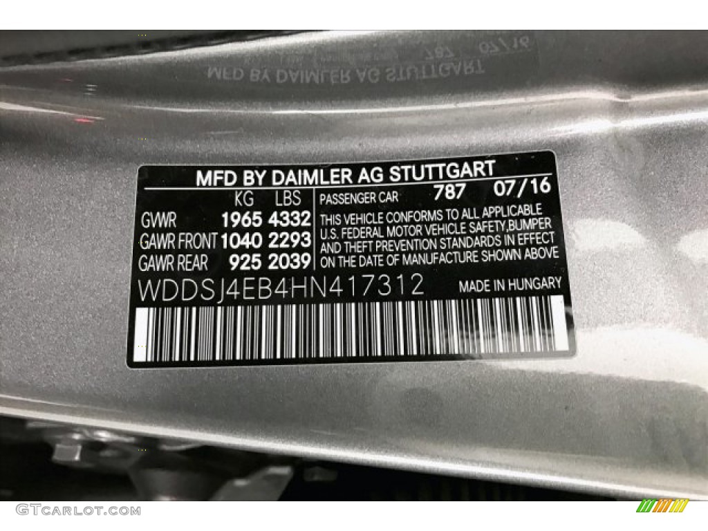 2017 CLA 250 Coupe - Mountain Grey Metallic / Black photo #24