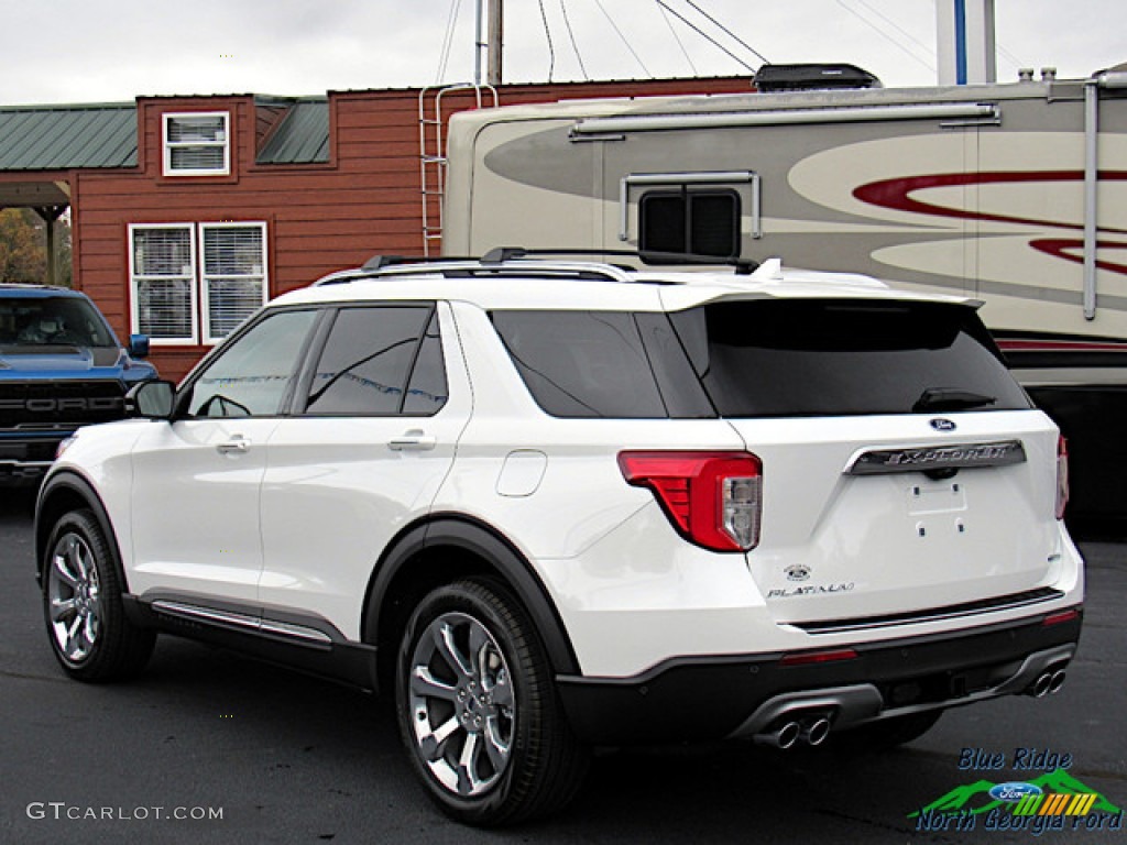 2020 Explorer Platinum 4WD - Star White Metallic Tri-Coat / Sandstone photo #3