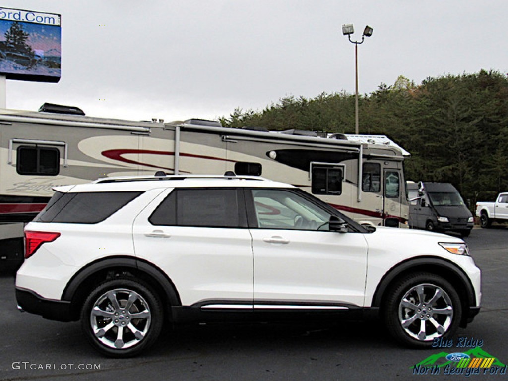 2020 Explorer Platinum 4WD - Star White Metallic Tri-Coat / Sandstone photo #6