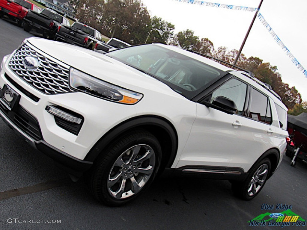 2020 Explorer Platinum 4WD - Star White Metallic Tri-Coat / Sandstone photo #34