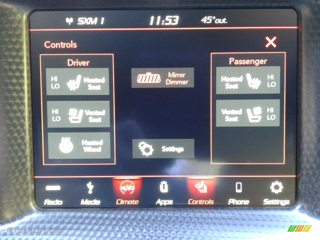 2019 Dodge Charger SRT Hellcat Controls Photo #135983829