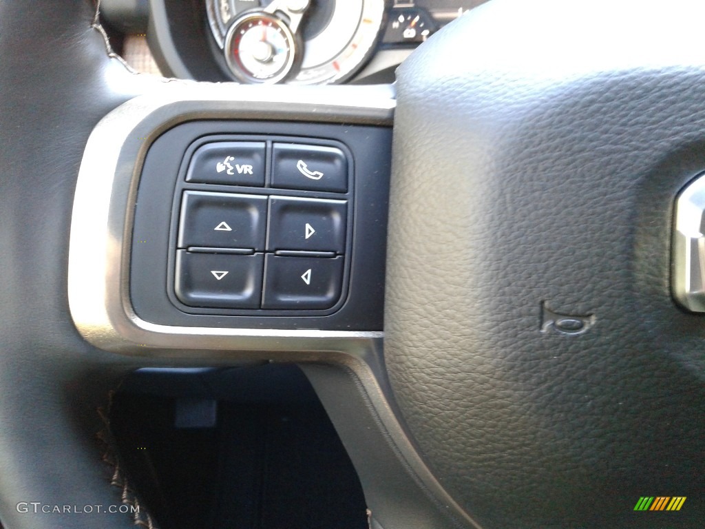 2019 Ram 2500 Laramie Longhorn Crew Cab 4x4 Black/Cattle Tan Steering Wheel Photo #135987461