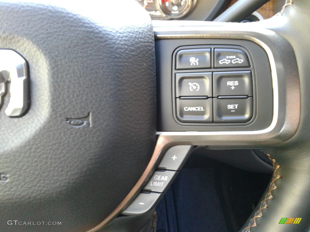 2019 Ram 2500 Laramie Longhorn Crew Cab 4x4 Black/Cattle Tan Steering Wheel Photo #135987488
