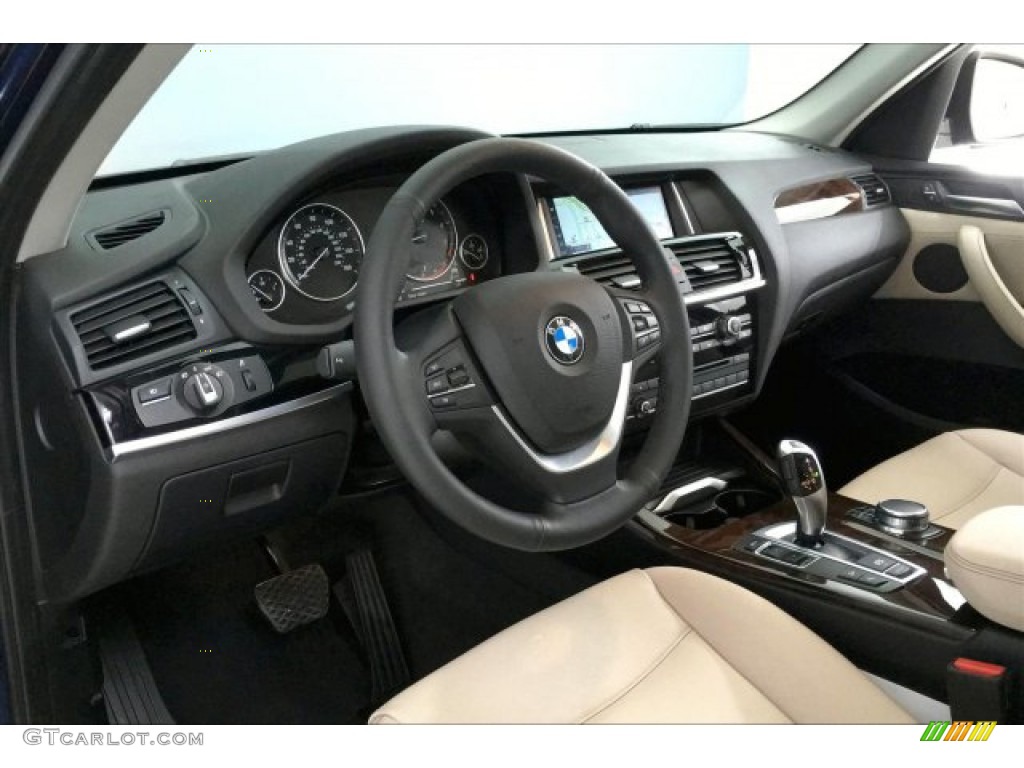 2017 X3 xDrive28i - Deep Sea Blue Metallic / Ivory White w/Red contrast stitching photo #17