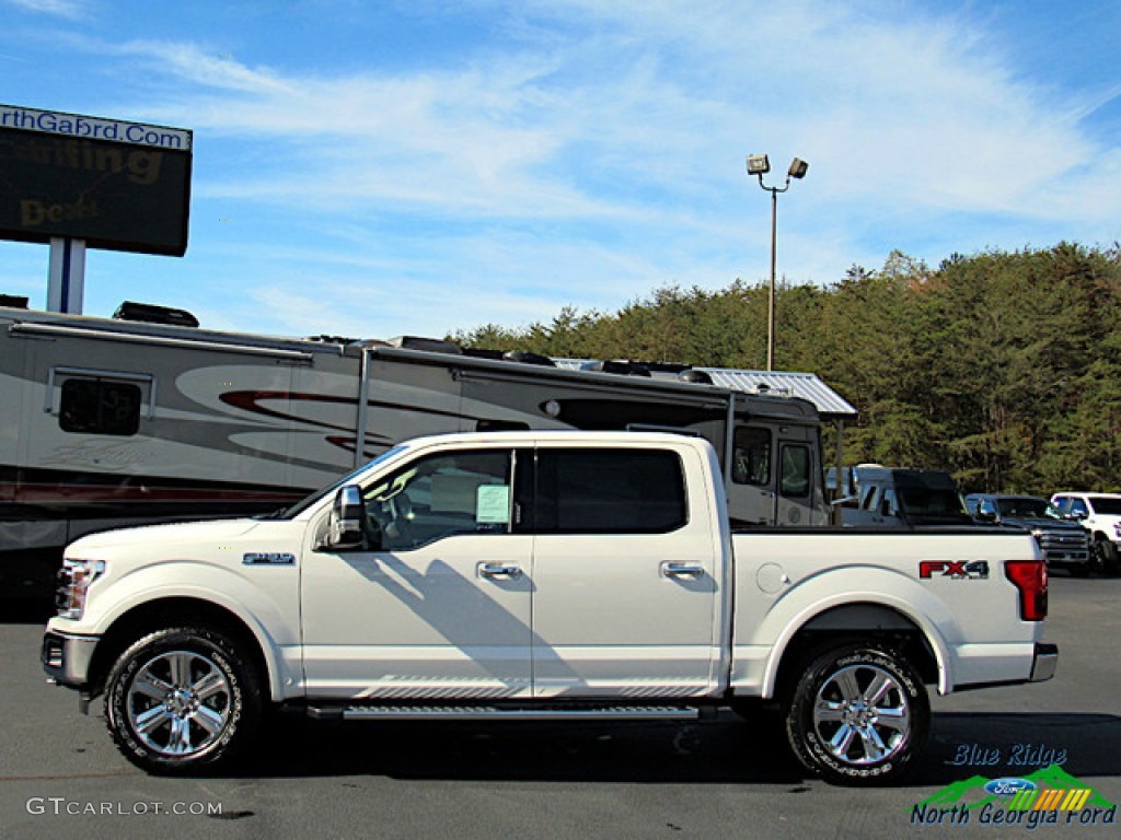 2020 F150 Lariat SuperCrew 4x4 - Star White / Medium Light Camel photo #2