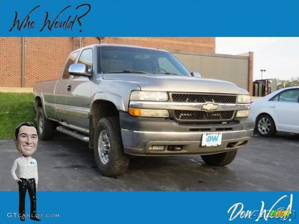 2002 Silverado 2500 LS Extended Cab 4x4 - Medium Charcoal Gray Metallic / Graphite photo #1
