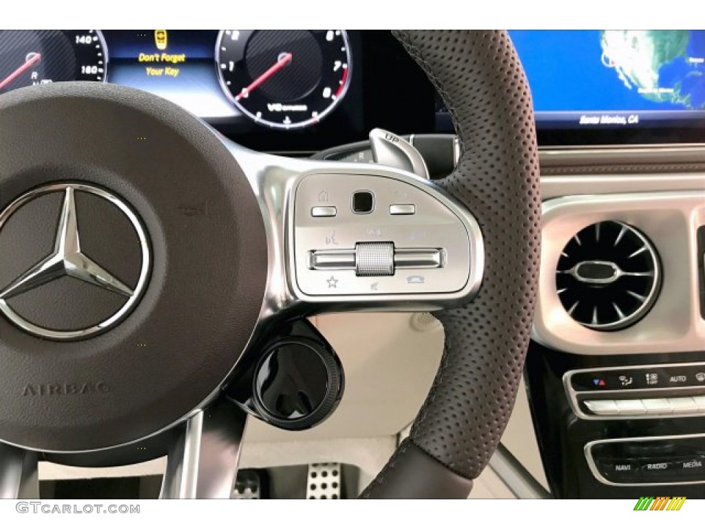 2020 Mercedes-Benz G 63 AMG designo Macchiato Beige/Espresso Brown Steering Wheel Photo #136005581