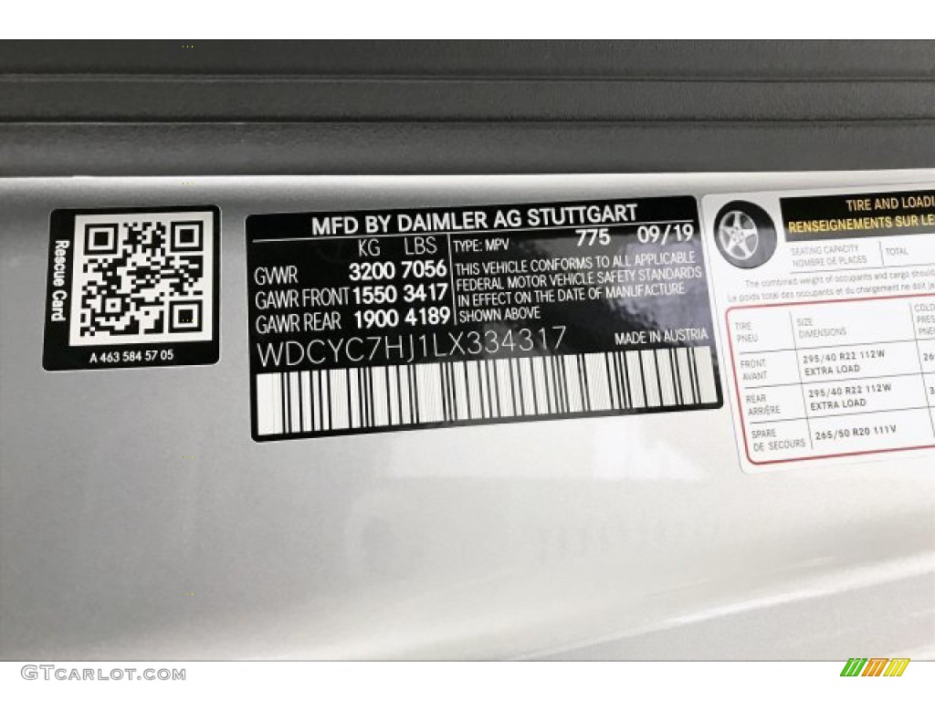 2020 G Color Code 775 for Iridium Silver Metallic Photo #136005701