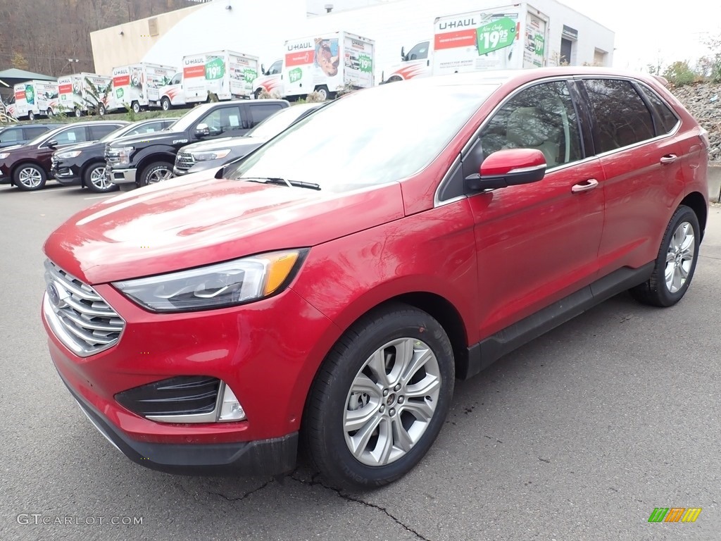 2020 Edge Titanium AWD - Rapid Red Metallic / Soft Ceramic photo #5